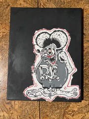 Rat Fink Rod Monster ACEO Original Painting Hand-Painted