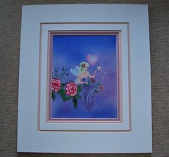 Signed CHEYENNE – Fairy with a Bird Watercolor/Gouache/Ink Illustration Painting
