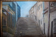 FRAMED ORIGINAL OIL CALLE DE PADRE PICO, SANTIAGO DE CUBA ARTIST: HECTO VIDAL