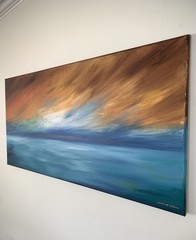 Original Art Acrylic Canvas Painting Landscape “Solace” 24×48” by Chip Ghigna