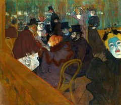 At the Moulin Rouge Painting by Henri de Toulouse-Lautrec Reproduction