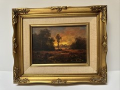 HEINIE HARTWIG PAINTING SUNSET EVENING LANDSCAPE SMALL GEM IMPRESSINIST FAMOUS
