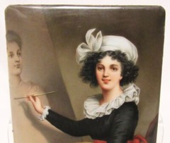 Antique Elisabeth Louise Vigee Le Brun Self Portrait KPM Style Porcelain Plaque