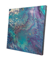 Cosmic Current Original Abstract Resin Fine Art Painting on Wood Panel Thick