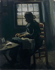 Vincent van Gogh – Woman sewing Painitng Canvas Print wall home Decor