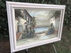 FRANCISCO PACO GARCIA Original HUGE BAJA BEACH 3D IMPASTO SEASCAPE VINTAGE OIL