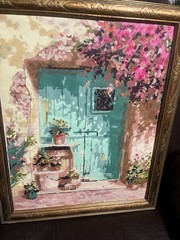 Watercolor Paint By Number Garden Door 🚪 Framed 18 1/2 X 22 1/2