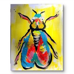 Bee Vibrant Original Art 11×14 Paper Abstract Colorful Modern Painting Wall Art