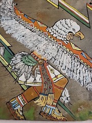 Vintage Carole Sandrock Oil on Slate Eagle Dancer Black Foot Tribe 12″ x 10″