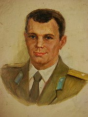 Ukrainian Soviet Oil Painting Portrait Y. GAGARIN Space Kosmos