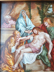 The pity – La Pietà – Original Oil on Copper