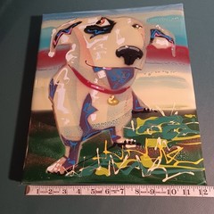 Acrylic Dog Painting On Metal Bull Terrier By Burnt Hands Metal 2011 12×14
