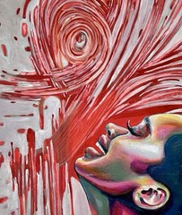 ORIGINAL Acrylic Picture Painting XXL Woman Abstract Art Portrait Modern HAND PAINTED