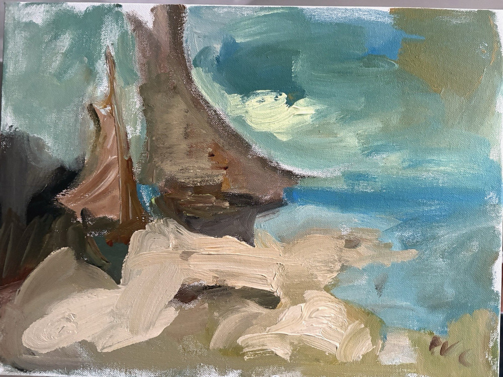 Nautical Seascape Modern Cubist Painting On 12”x16” Canvas Original Signed