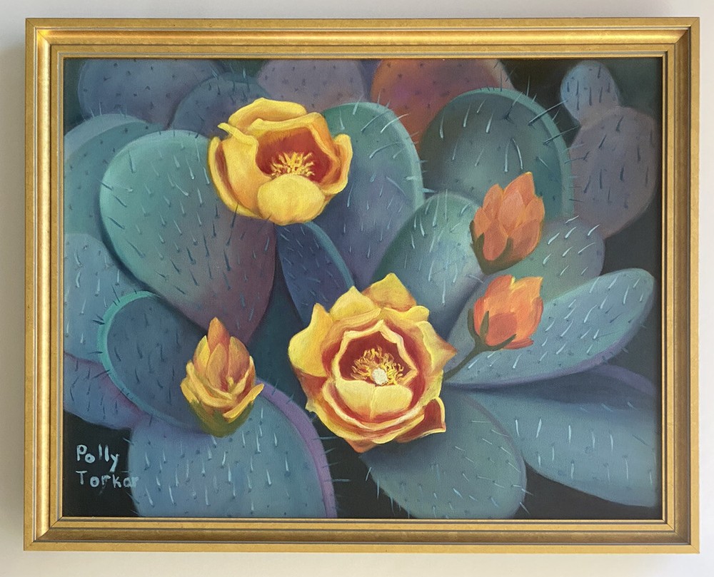 Polly Torkar California Blooming Desert Tucson Cactus Flower Succulent Painting