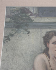 ANTQUE PAINTING PRETTY WOMAN FEMALE MODEL MASTERFUL ART DECO NOUVEAU 1910’S RARE