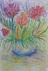 PAINTING 13.5 X 19.5 IN WATER COLOR+ PENCILS BY RIVKA FILIIN INSPIRATIONAL