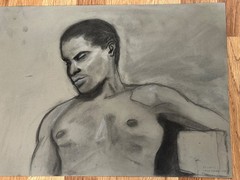 CHUCK GIBBON ALBUQUERQUE N.M. PORTRAIT DRAWING ON PAPER 12″ X 13.75″ 1993