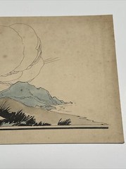 ANTIQUE ART DECO PAINTING ILLUSTRATION JOSEPH KRAEMER LISTED MOUNTAIN VIEW MEN