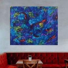 Jackson Pollock style￼￼ Canvas painting￼ 72” X 60”Abstract,Modern,XL,5ftX6ft