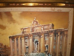 RARE Antonio DeVITY 1901-1993 Trevi Fountain Rome Italy Oil on Canvas Painting