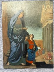 JACQUES STELLA painting drawing on old paper signed stamped