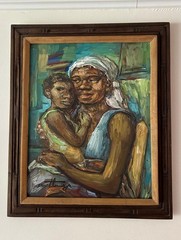 Vintage Haitian Painting by Ernst Louizor 16×20 signed & framed