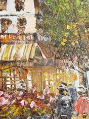 Impressionist Paris Scene Painting Caroline Burnett Gilt Frame