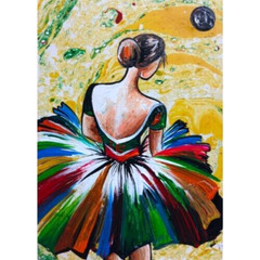 ACEO Original Lady Figure Women Girl Nature Abstract Acrylic Art Hand Paint NEW