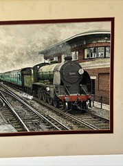 VINTAGE TRAIN PAINTING RAILROAD REALISTIC REALISM ILLUSTRATION ORIGINAL MARSHALL