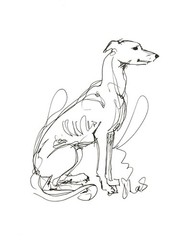 SAMATOWIC Greyhound 9×12 Original Abstract Expressionism Signed Fine Art 17