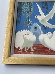 Ralph Hulett Painting Mission Doves California Listed Artist Mid Century 1950’s