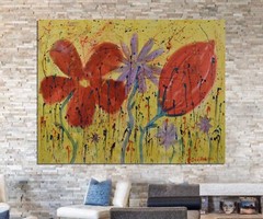 Mark Little￼ Profession￼al Canvas Painting 81” X 62”(6ft 9in)Abstract Floral XL