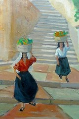 Signature E. Haag / Street Scene in the South / North Africa / Oil Painting