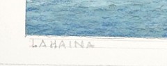 Hawaii Watercolor Painting Lahaina Maui & Boat harbor by Larry Segedin #204