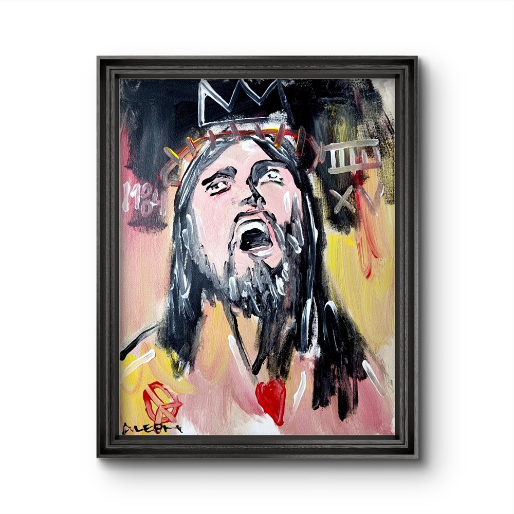 Aleph Original Art Jesus 14×11 Abstract Expressionist Original Painting Canvas