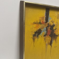 Vintage Original Abstract Oil Painting On Canvas Signed By WESSON Framed – NICE