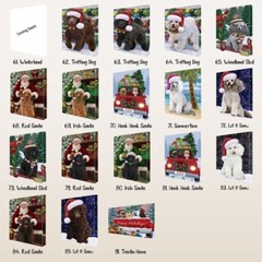 Poodle Dog Canvas .75″ Personalized Digital Painting Christmas NWT