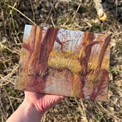 Original Oil Painting, Park Pond, Plein Air, Impressionism Landscape, 8×6