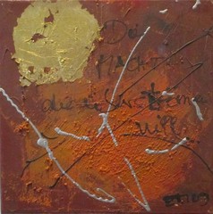Love poem with gold 30×30 orig sign ZM oil painting/LW ZM Valentine’s Day