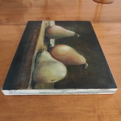 Painting of Three Pears on Canvas Still Life Realism 8”x10” Unframed