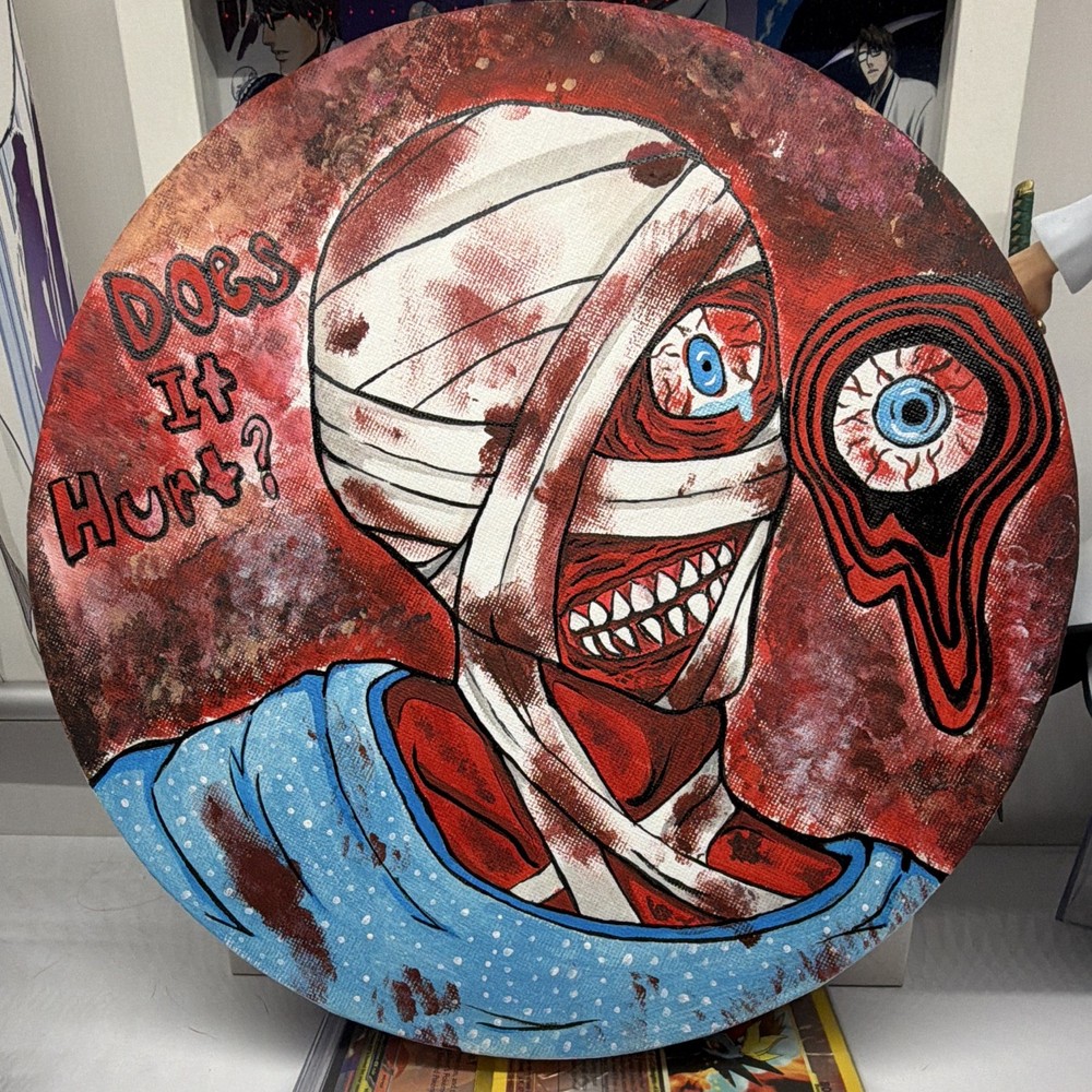 Custom painted, Original Curly MouthWashing ArtWork.