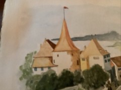 Large Original Watercolor By Artist Bylinsky. 22 X 30”.