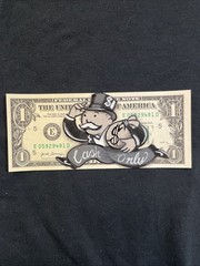 Monopoly Man Cash Only 1 Dollar Bill painting Graffiti Art Street Art