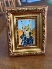 Original 2×3 Acrylic Painting in Gold 3.5×4.75 Frame Desert Linx FREE Shipping