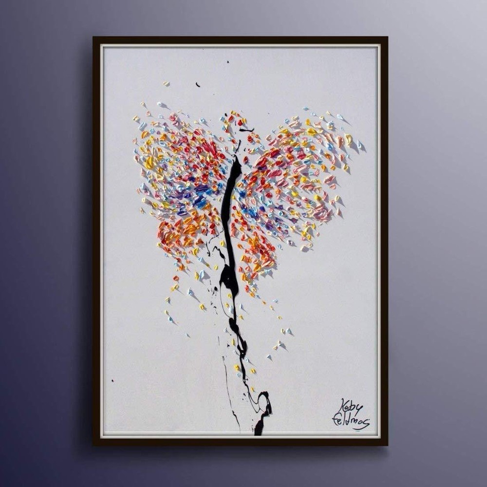 Butterfly Painting 30″ Animal artwork, Original handmade art, express shipping