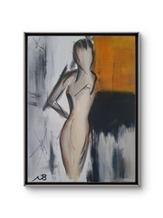 ORIGINAL ACRYLIC PAINTING 12×16 FIGURATIVE ABSTRACT WALL ART HAND PAINTED CANVAS