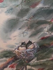 Watercolor Painting Richard E. Williams Artist „The Nest“ Signed Numbered