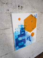 Original Art Mixed Media Acrylic Painting 16×20 on Canvas. ‚Digital Future‘