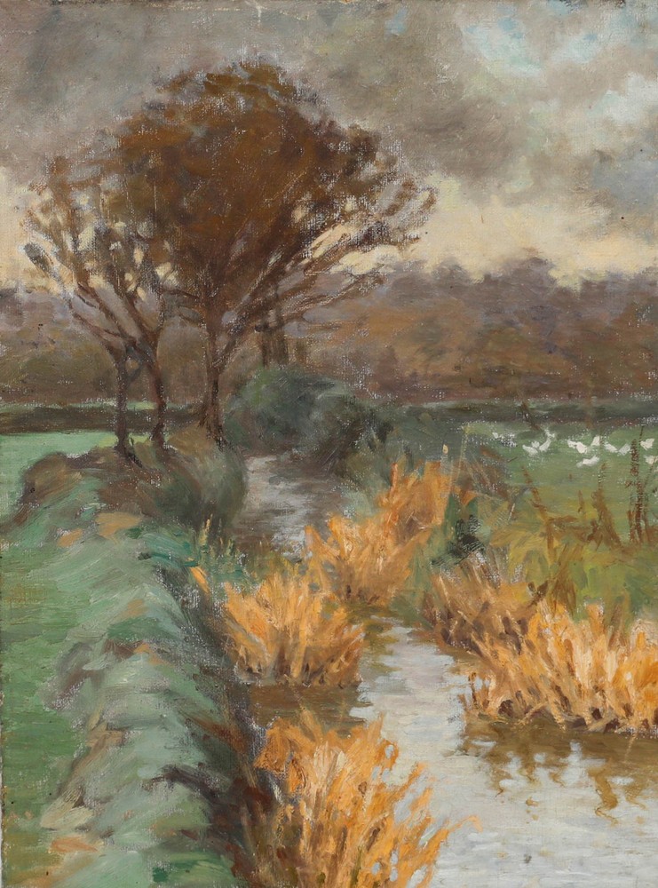 Mid 20th Century Oil – River Landscape